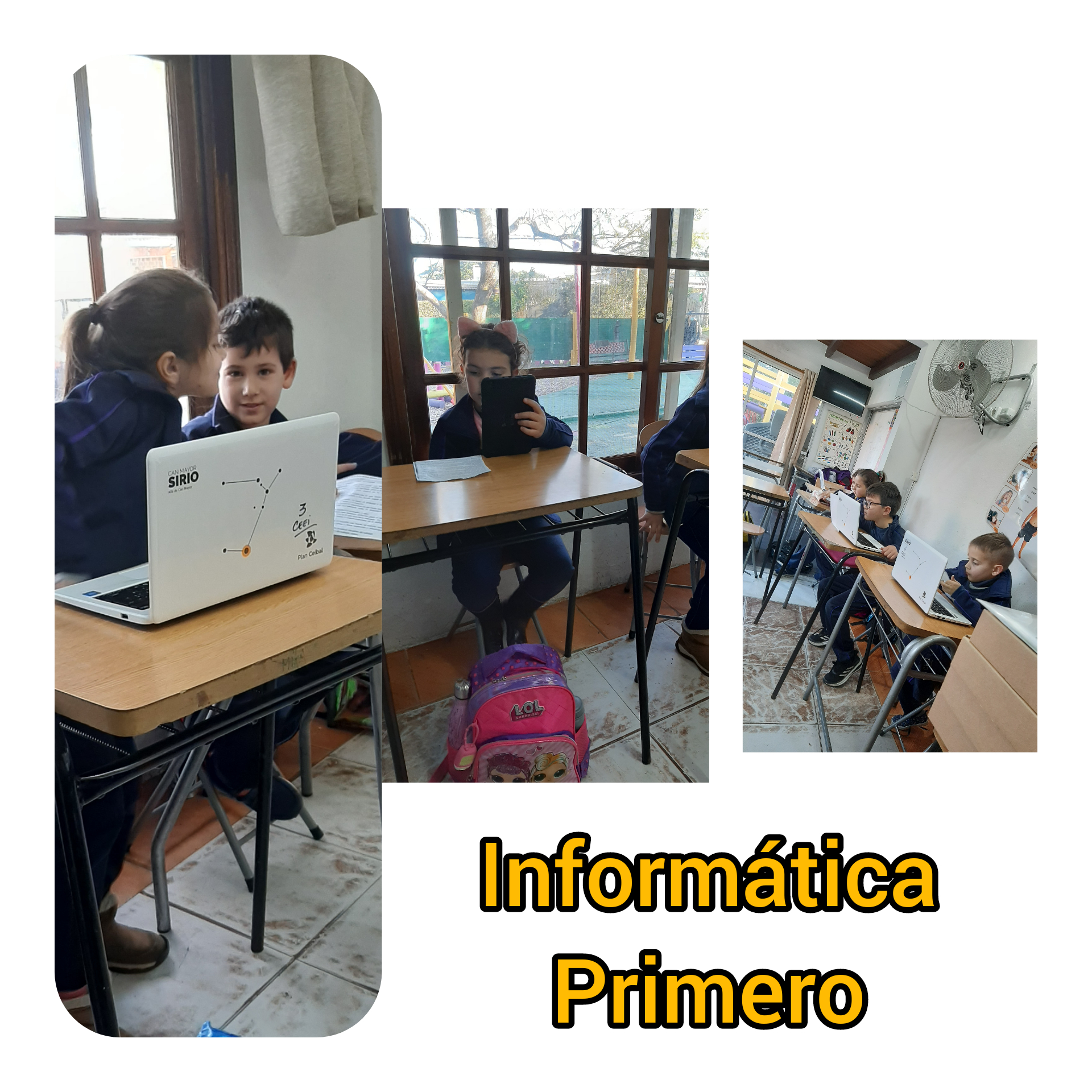 Trabajando a full con las compus ceibal